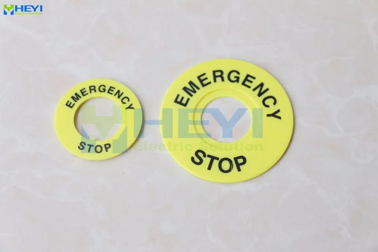 5PCS panneau étiquette d'arrêt d'urgence label plastique signe pour bouton-poussoir Interrupteur 22 mm